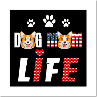 Corgi Mom Life Patriotic America 4Th Of July Posters and Art